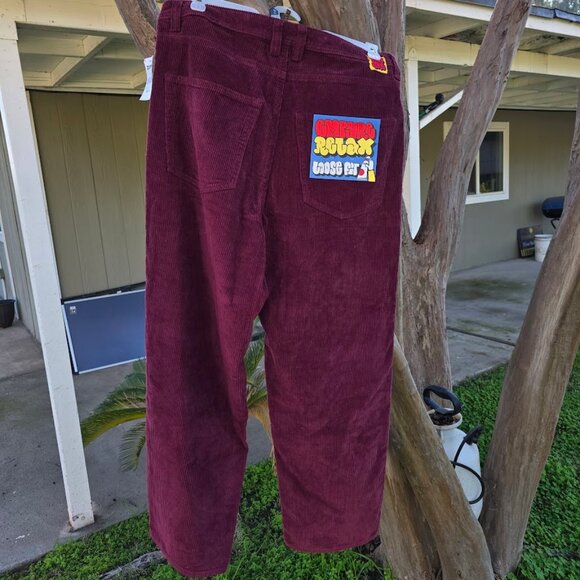 NWT Empyre Corduroy Pants Burgundy Men 34 x30 Relaxed Loose Skater Faded Y2K - Picture 8 of 13
